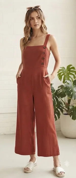 L.A. Hearts Rust Brown Jumpsuit thumbnail 1