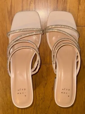 Brand New Target A New Day Sparkly + Pink Beige Square Heels thumbnail 2