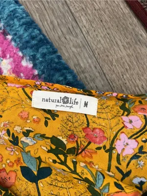 Natural Life Phoebe Maxi Dress Gold Yellow Boho Floral Women’s M oversized thumbnail 5