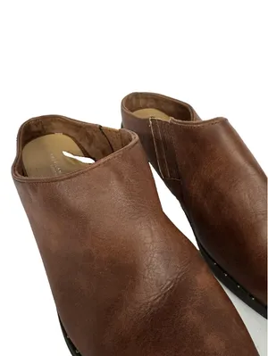 (RC) American Eagle Womens 10 Brown Leather Mule Clogs Slip Block Heel Shoes thumbnail 2
