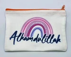 Alhamdulillah Canvas Zipper Pencil Bag‎ Makeup Bag Pouch Bag Handmade NWT thumbnail 1