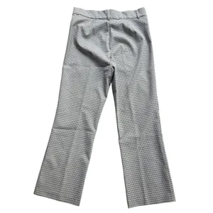 Zara Womens Houndstooth‎ Plaid High Waisted Flare Leg Trousers Brown Black XL thumbnail 4