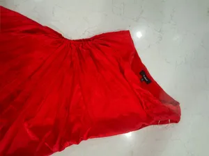 Aakaa One-Shoulder Red Pleated Midi Dress with Side Cutout Detail thumbnail 2