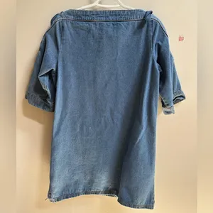 NEW Anthropologie Maeve Denim‎ Mini Shift Dress w/ Lace Up Shoulders Women’s S thumbnail 10