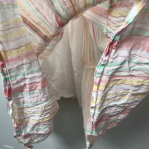Anthropologie dRA Women Cotton Mini Dress Striped‎ Metallic Tiered Babydoll Boho thumbnail 5