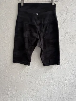 Lululemon Align High-Waist Camo Bike Shorts - Black/Grey thumbnail 2