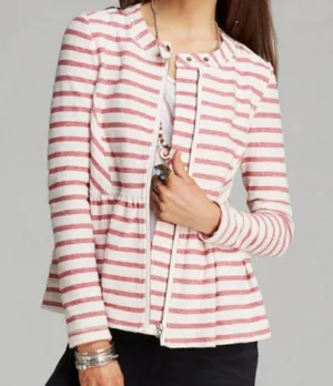 Peplum Striped Jacket Large thumbnail 1