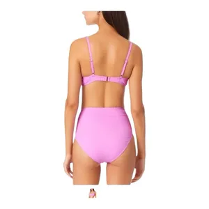 California Waves Pink High Waist Swimsuit Size Large Nwt. thumbnail 3