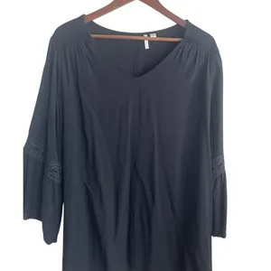 Cato Women Boho Witchy Bell Sleeve Top 18/20W Black Lace Trim Whimsigoth Peasant thumbnail 5