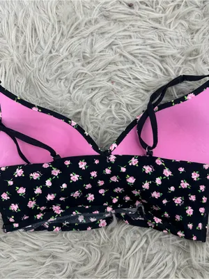 Victoria's Secret Pink Two Piece Bra Bundle Size Medium Floral Velvet thumbnail 4