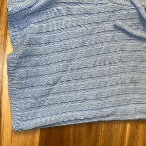 Boohoo Knit Sweater pajama set small Sky Blue one shoulder top & shorts ribbed thumbnail 5