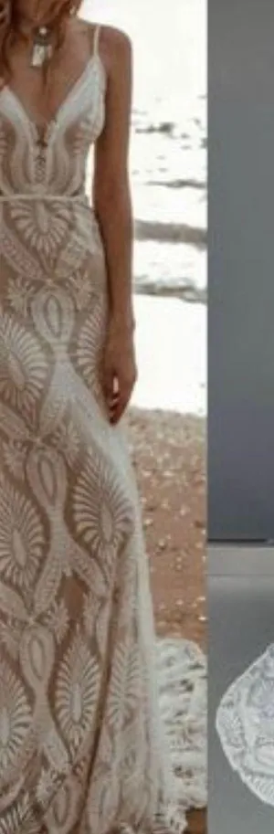 Boho Style Wedding Dress Size 10 thumbnail 1