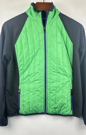 Lauren Ralph Lauren Active Quilted Fleece Jacket XL Vintage Y2K Colorblock thumbnail 1