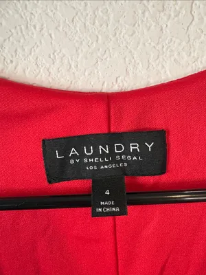 Laundry By Shelli Segal Red Long Sleeve Draped Midi Dress 4 thumbnail 2