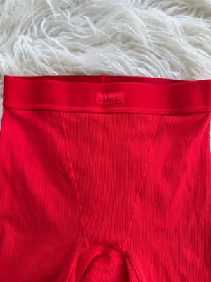 Skims Cotton Rib Boxer Cranberry XXS thumbnail 7