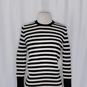 ATM Anthony Thomas Melillo Striped Ribbed Knit Merino Wool Sweater Large thumbnail 3