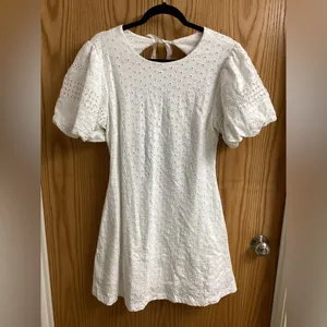 Free People Apricot Rose Mini Dress. Eyelet dress thumbnail 7