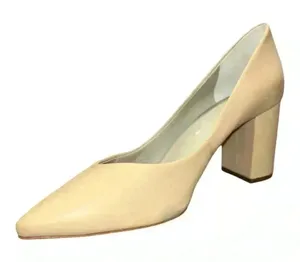 1.State Saffy Block Heel Pointy Toe Pump, Nude Leather, Womens Size 8.5 M / 39 thumbnail 1