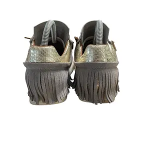 ESSEUTESSE Fringe Silver Leather Sneakers Shoes Made in Italy Womens 36 6 US thumbnail 6