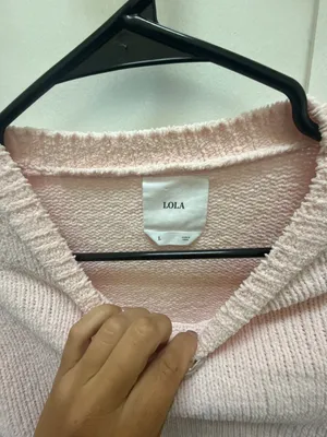 LOLA Pink Daisy Embroidered Knit Sweater Size L thumbnail 2