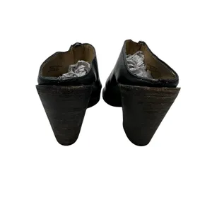 Frye Izzy Zip Moto Mule Heels Leather Open Toe Black‎ Size US 9.5 thumbnail 6