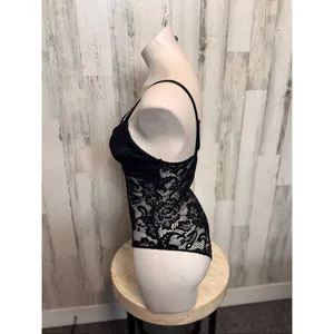 Black Lace Bodysuit | Sexy Floral Lingerie One-Piece – Size Medium thumbnail 5