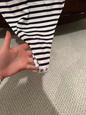NWT Zara Navy and White Striped Short Sleeve Bodysuit thumbnail 4