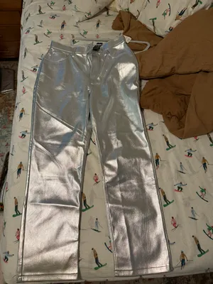 Silver Leather Pants thumbnail 4