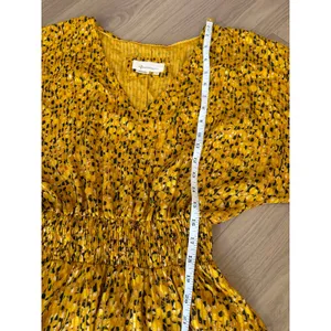 Anthropologie Yellow Floral Springtime Boho Party V-neck long Dress Size S thumbnail 12