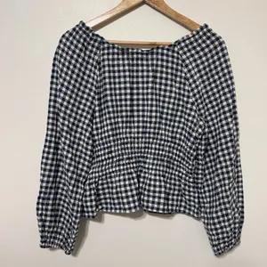 Madewell Sophia Top Size Small in Textured Windowpane Gingham Blouse thumbnail 5