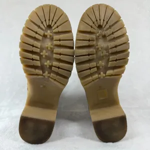 Oasis Society Tan Suede Lace Up Combat Boots Side Zip Lug Sole Block Heel Size 8 thumbnail 10