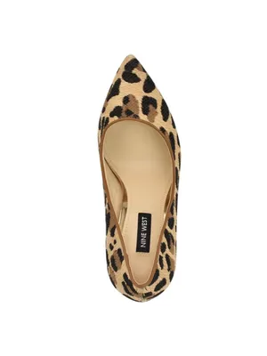 NWT Nine West Pump Closed Toe Heels Stiletto High Leopard Raffia Brown 6M thumbnail 5