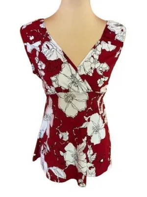 Vtg 90s floral sexy plunging top thumbnail 1