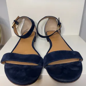 J. Crew‎ Suede Ankle Strap Sandals Minimalist Blue Business Casual-Size 8.5 thumbnail 2