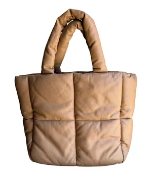 Stand Studio Rosanne Puffer Tote Camel Quilted Bag Designer Tan thumbnail 1