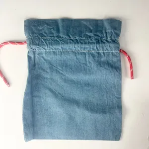 Sephora Play! Soft Denim Drawstring Cloth MakeUp Delicates Travel Bag Blue New thumbnail 3