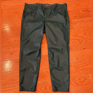 Torrid Dark Green Faux Leather Pants Size 18 Plus Coated Pull-On Dark Academia thumbnail 3