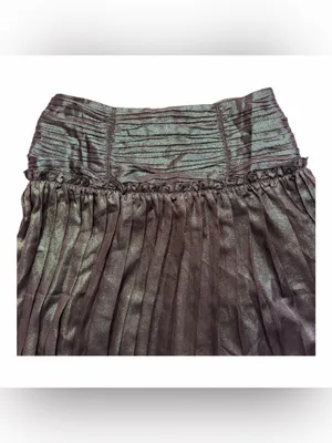 ANTHROPOLOGIE CURRENT AIR Women’s Black Opal Iridescent Pleated Skirt Size M thumbnail 5