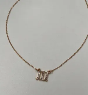 Dainty Gold Chain Angel Number Necklace thumbnail 3