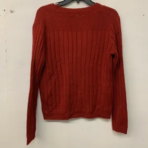 Cotton Emporium Red Ribbed Button Cardigan Long Sleeve Sweater thumbnail 2