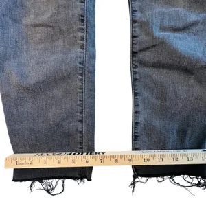 Madewell Stovepipe High Rise Straight Leg Jeans Faded Black Raw Hem 28‎ Grunge thumbnail 9