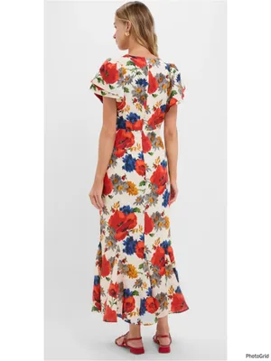 Tuckernuck Crimson Poppy Cotton Linen Elodie Dress thumbnail 2