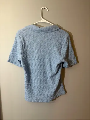Gilli Pale Blue Crinkle Button thumbnail 3