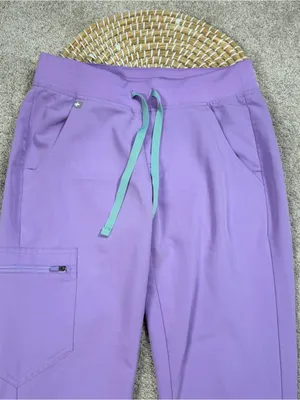 Figs Women’s Zamora High-Rise Casual Scrub Trouser Pants in Lavender XSP thumbnail 2
