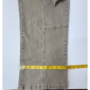 RSQ Jeans Womens Sz 27 Denim Mid Rise Wide‎ Leg Baggy Pants Hippie Grunge Tan thumbnail 5