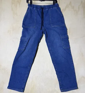 SO Denim Cargo Jogger Pants Women's Small Blue Stretch Utility Casual Pull‎ On thumbnail 1