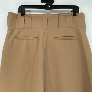 Gabrielle Union Tan‎ Wide Leg High Waisted Pants Paper Bag Size 12 Work Business thumbnail 3