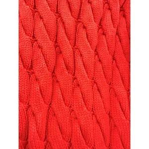 J.Crew Cable Knit Sweater Women's Small‎ Medium Red Cotton Side Slit Cozy thumbnail 7