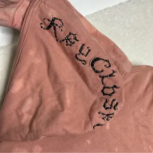 Key Closet Hoodie Dipped Tie Dye Full Zip Hooded Sweater Studded Y2K Grunge 2003 thumbnail 8