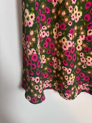 ASOS Pink and Green Mini Floral Print Half Sleeve A-Line Dress thumbnail 7